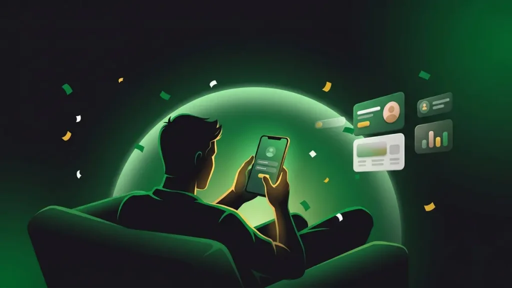 Bets10 üye girişi rehberinin kapak görseli: telefonundaki giriş ekranından hesabına erişen bir kullanıcı ve hesap panelleri